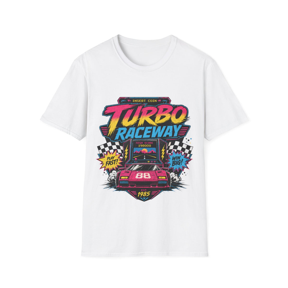 Turbo Raceway T-Shirt — Retro Racing Car Graphic Tee