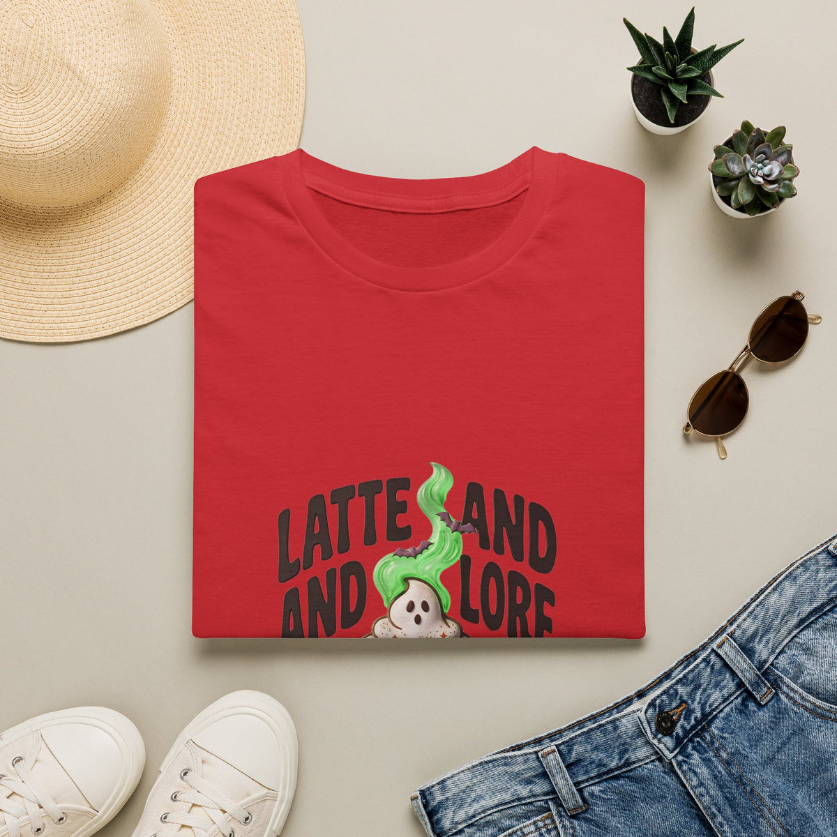 Latte and Lore T-Shirt | Witchy Coffee Book Illustration, Autumn Cozy