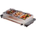 Triple Buffet Server with 3 Stainless Steel Pans  180W Warming Tray