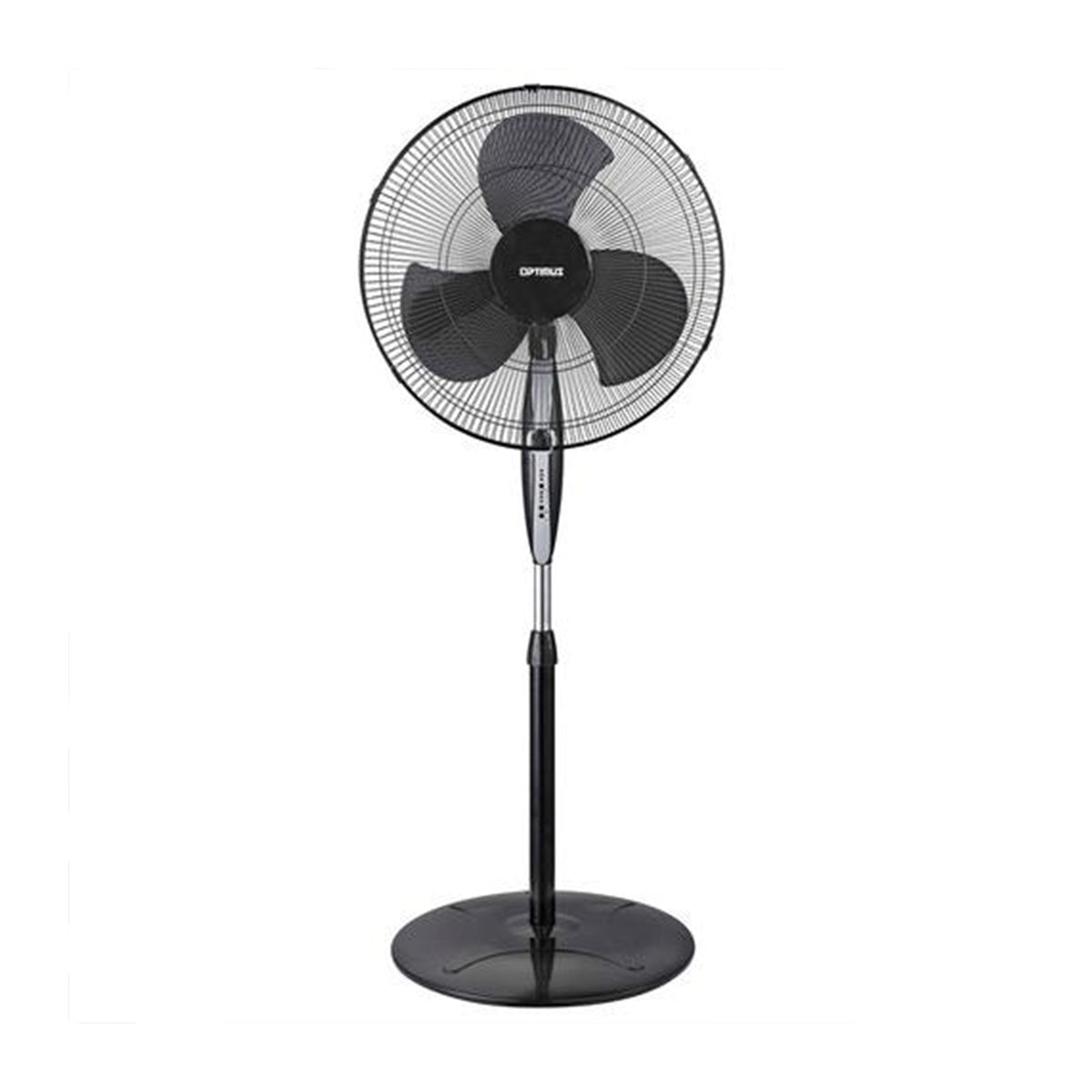 Optimus 18-Inch Oscillating Stand Fan  Adjustable Height, Tilt & 3-Speed Control