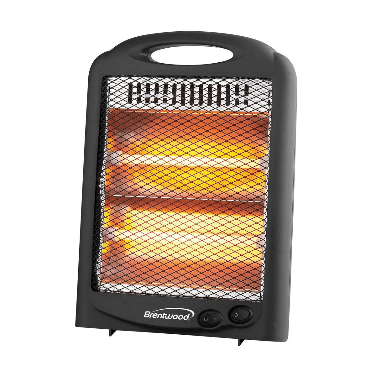 Brentwood 600W Portable Space Heater  2 Heat Settings with Quartz Heating Elements, Black
