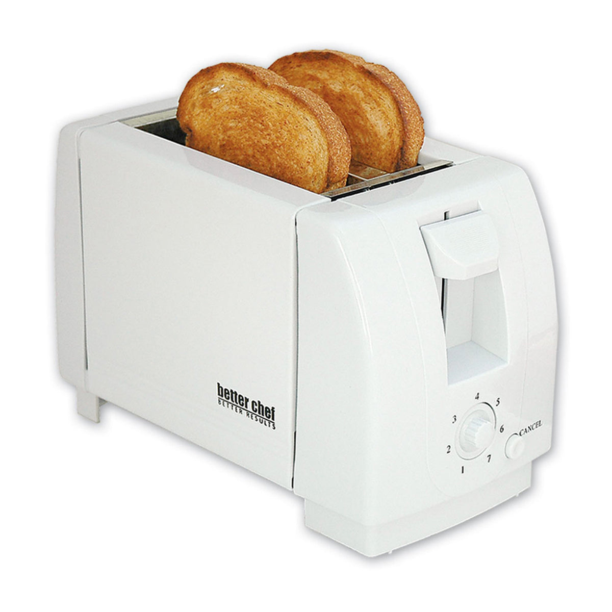 Better Chef 2-Slice Toaster with Wide Slots, Adjustable Browning Control & Crumb Tray