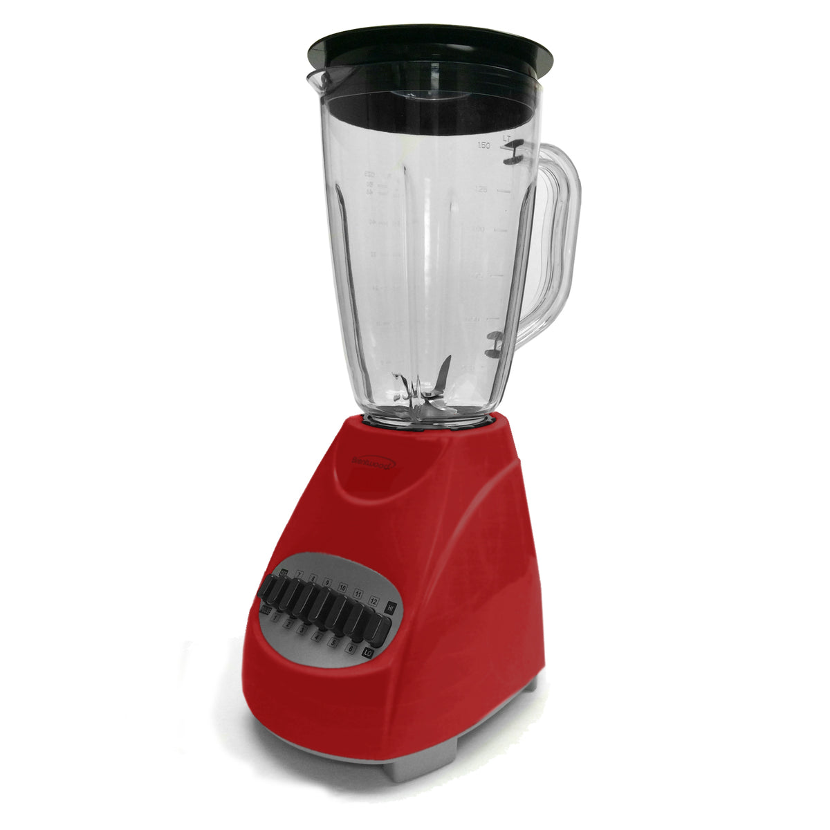 Brentwood 12-Speed Blender with 1.25-Liter Glass Jar  Red