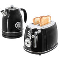 MegaChef 1.8-Quart Electric Tea Kettle & 2-Slice Toaster Combo  Black