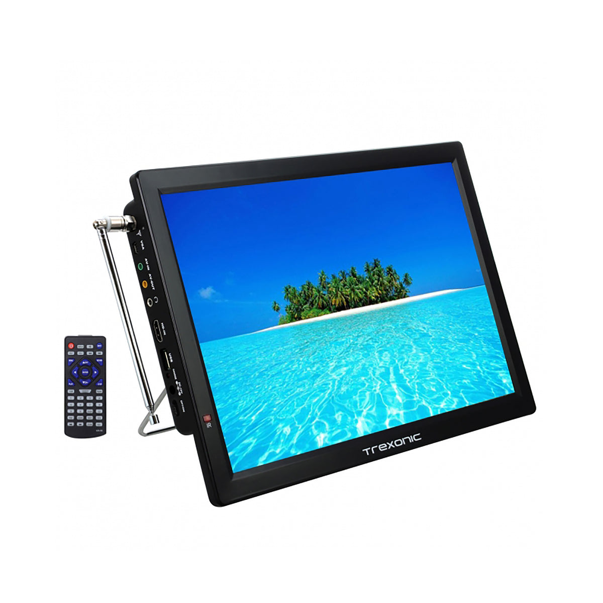 Trexonic 14-Inch Portable Rechargeable LED TV with HDMI, USB, VGA, SD/MMC & Digital Tuner