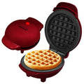 Brentwood Mini Waffle Maker 5" Non-Stick Multi-Use Electric Waffle Iron  Red