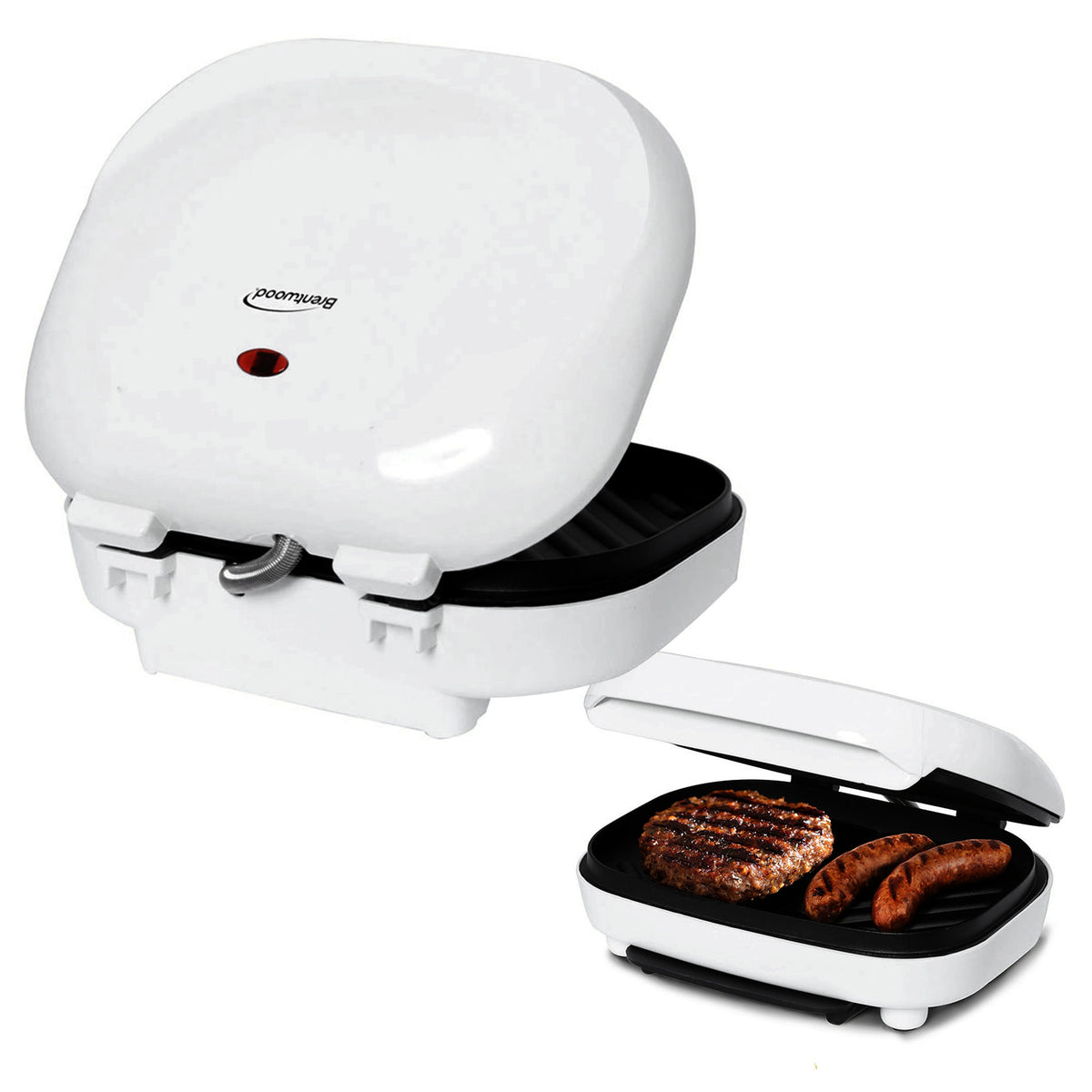 Brentwood Electric Contact Grill  2-Slice Capacity, White