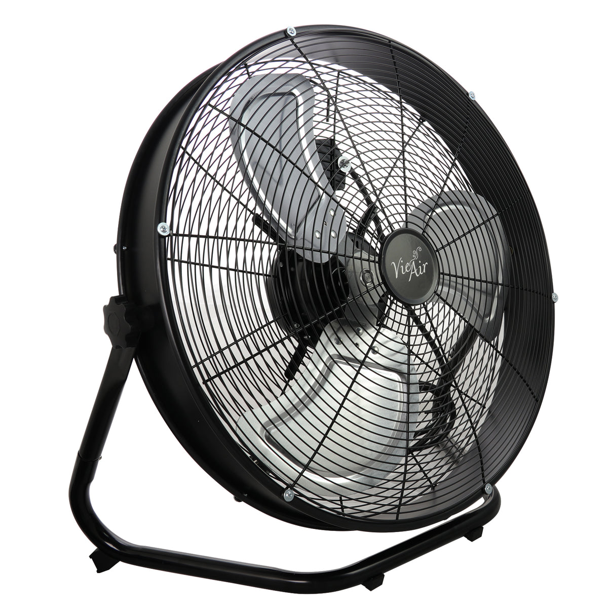 Vie Air 20-Inch Floor Drum Fan  3-Speed Tilting Head, Tuxedo Black