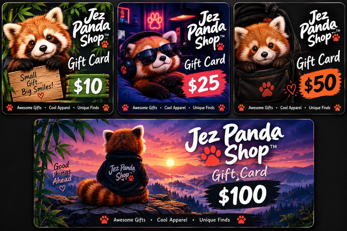 Jez Panda Shop™ Gift Cards | $10, $25, $50 & $100
